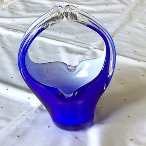 MCM Murano Style Cobalt Vase~Vibrant!